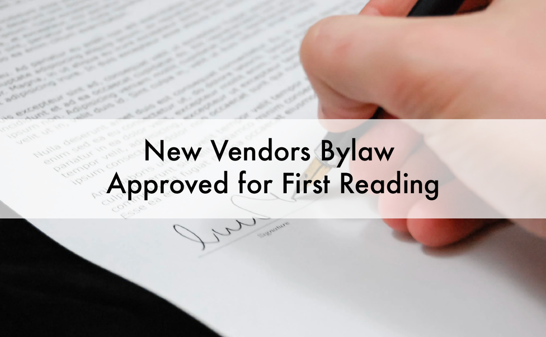 New Vendors Bylaw Approved for First Reading